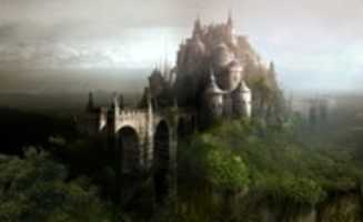 Free download Fantasy Hill Castle - Artwork free photo or picture to be edited with GIMP online image editor