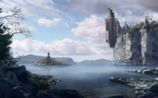 Free download Fantasy Seaside Cliff Castle - Concept Art free photo or picture to be edited with GIMP online image editor