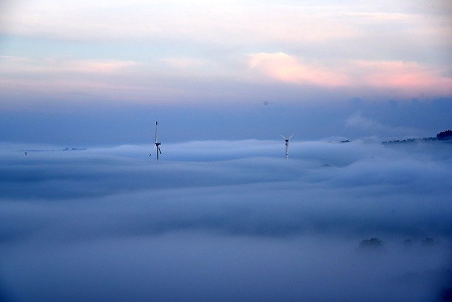 Free download fog pinwheels sunrise sauerland free picture to be edited with GIMP free online image editor