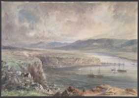 Free download Foilhommerum Bay, Valencia, looking from Cromwell Fort. The Caroline and boats laying the earth wire, July 21st, 1865 free photo or picture to be edited with GIMP online image editor