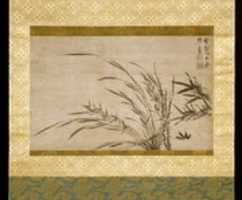 Free download Fragment of a handscroll mounted as a hanging scroll - Bamboo, Orchid and Thorn free photo or picture to be edited with GIMP online image editor