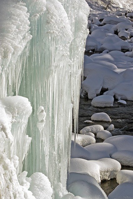 Free download frozen waterfall icicles winter free picture to be edited with GIMP free online image editor