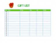 Free download Gift Shopping List Microsoft Word, Excel or Powerpoint template free to be edited with LibreOffice online or OpenOffice Desktop online