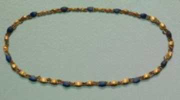 Free download Girdle with gold and lapis shell-shaped beads free photo or picture to be edited with GIMP online image editor