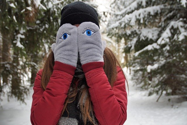 Free download girl glove eyes winter snow walk free picture to be edited with GIMP free online image editor