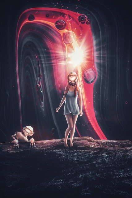 Free download girl space cosmic robot free picture to be edited with GIMP free online image editor