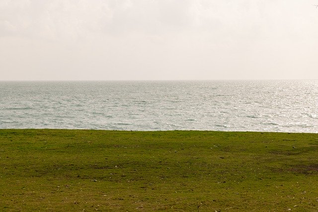 Free download grass park ocean sea waves view free picture to be edited with GIMP free online image editor