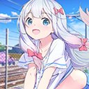 Happy blue eyed schoolgirl Sagiri <3 | Kawaii  screen for extension Chrome web store in OffiDocs Chromium