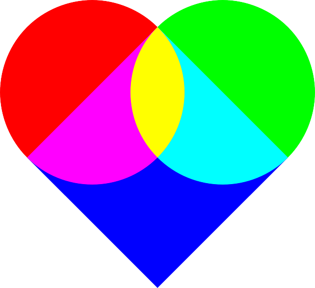 Free download Heart Color Mix Rgb - Free vector graphic on Pixabay free illustration to be edited with GIMP free online image editor