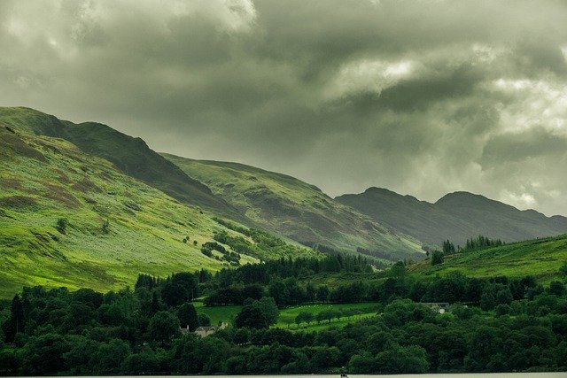 Free download hills forest green cloudy scotland free picture to be edited with GIMP free online image editor