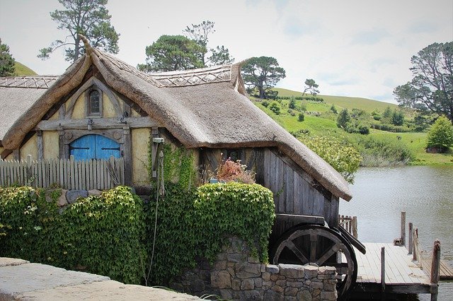 Free download hobbit house mill water wheel free picture to be edited with GIMP free online image editor