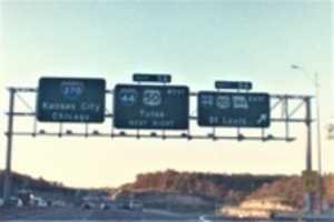 Free download Interstate 270 North at Exits 5A-B, Interstate 44/US 50 & Route 366 East exits (1989) free photo or picture to be edited with GIMP online image editor