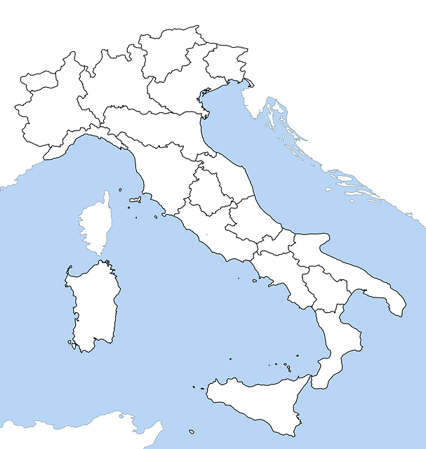 Free download Italy Map Regions Untitled -  free illustration to be edited with GIMP free online image editor