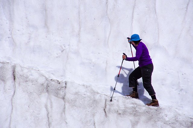 Free download i walk glacier snow woman fear free picture to be edited with GIMP free online image editor