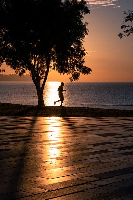 Free download jogging sunset outdoors exercise free picture to be edited with GIMP free online image editor