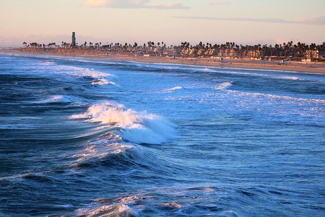 Free download la anaheim coast ocean beach sea free picture to be edited with GIMP free online image editor