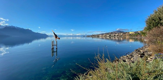 Free download lake yoga posture free picture to be edited with GIMP free online image editor