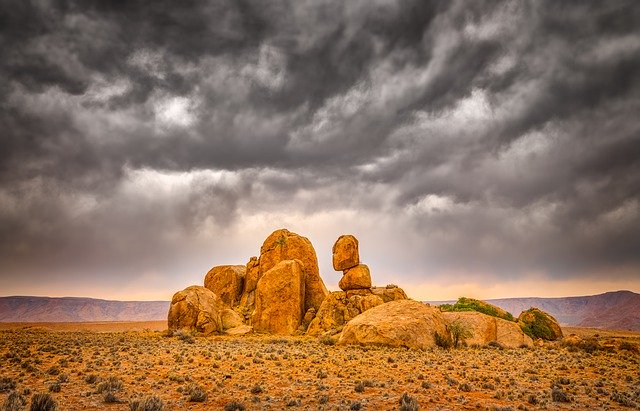 Free download landscape desert rocks orange sky free picture to be edited with GIMP free online image editor