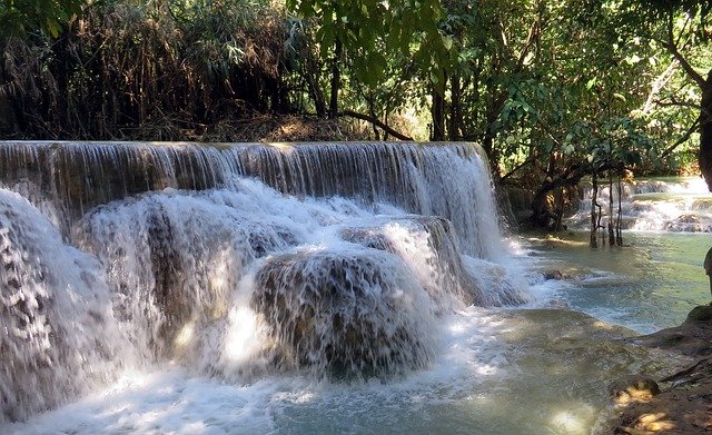 Free download laos kuang if cascades fall water free picture to be edited with GIMP free online image editor