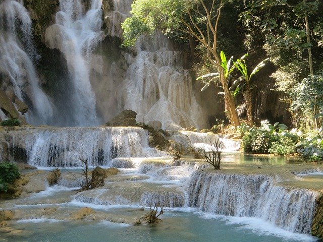 Free download laos kuang if fall cascade water free picture to be edited with GIMP free online image editor