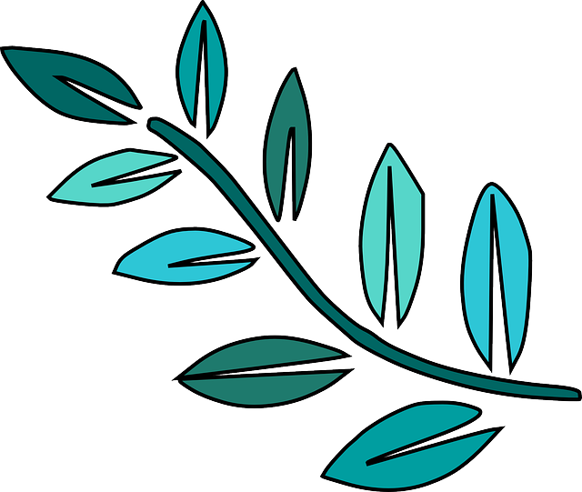 Free download Leaf Leaves Teal - Free vector graphic on Pixabay free illustration to be edited with GIMP free online image editor