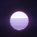 LEAFYISHERE | Artistic | Retro Wave White SUN  screen for extension Chrome web store in OffiDocs Chromium