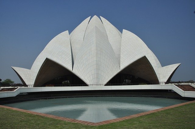 Gratis download Lotus Temple India Bahai - gratis foto of afbeelding om te bewerken met de GIMP online afbeeldingseditor