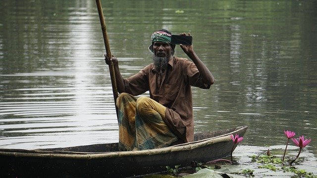 Free download maji boat man boat sunset nature free picture to be edited with GIMP free online image editor