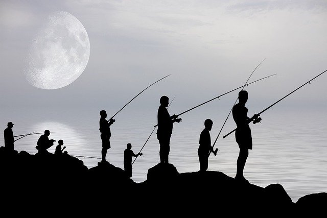 Free download nature fishermen lake people moon free picture to be edited with GIMP free online image editor