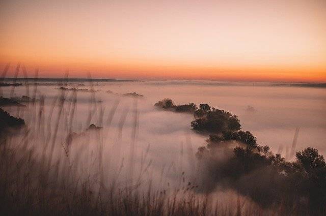 Descarga gratis naturaleza niebla puesta de sol al aire libre viaje imagen gratis para editar con el editor de imágenes en línea gratuito GIMP