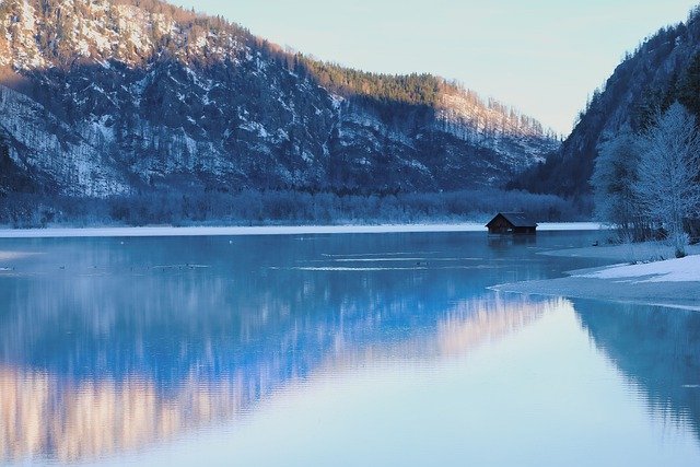 Free download nature landscape lake lake hut free picture to be edited with GIMP free online image editor