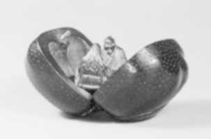 Free download Netsuke in Shape of a Biwa Fruit containing Court Figures Playing Game of Go free photo or picture to be edited with GIMP online image editor