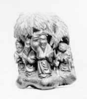 Free download Netsuke of Figures Under a Bamboo Tree free photo or picture to be edited with GIMP online image editor