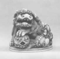 Free download Netsuke of Lion with Ball and Cub free photo or picture to be edited with GIMP online image editor