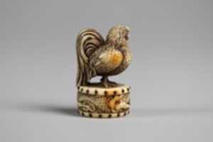 Free download Netsuke of the Fowl on the Drum of the Wise Emperor free photo or picture to be edited with GIMP online image editor