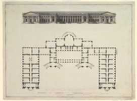 Free download North Elevation and Ground Plan of the Alexander Palace at Tsarskoe Selo free photo or picture to be edited with GIMP online image editor