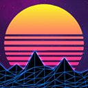 Outrun Theme  screen for extension Chrome web store in OffiDocs Chromium