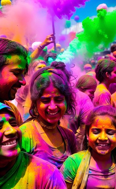 Free download people crowd holi festival holi free picture to be edited with GIMP free online image editor