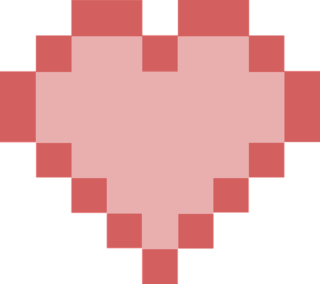 Free download Pixel Heart Rose - Free vector graphic on Pixabay free illustration to be edited with GIMP free online image editor