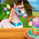 Pony Cooking Rainbow Cake Game  screen for extension Chrome web store in OffiDocs Chromium