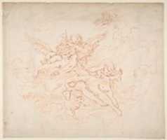 Free download Preparatory Drawing of a Ceiling for Etching after Boucher Drawing free photo or picture to be edited with GIMP online image editor