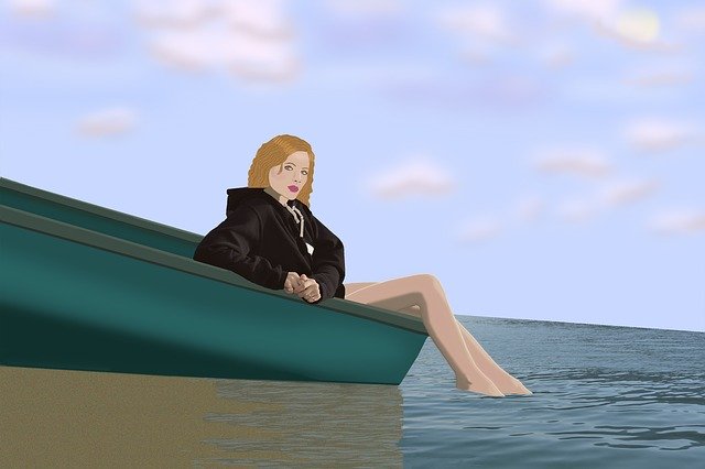 تنزيل مجاني Pretty Woman Sitting Lake Sky With - رسم توضيحي مجاني ليتم تحريره باستخدام محرر الصور المجاني عبر الإنترنت من GIMP