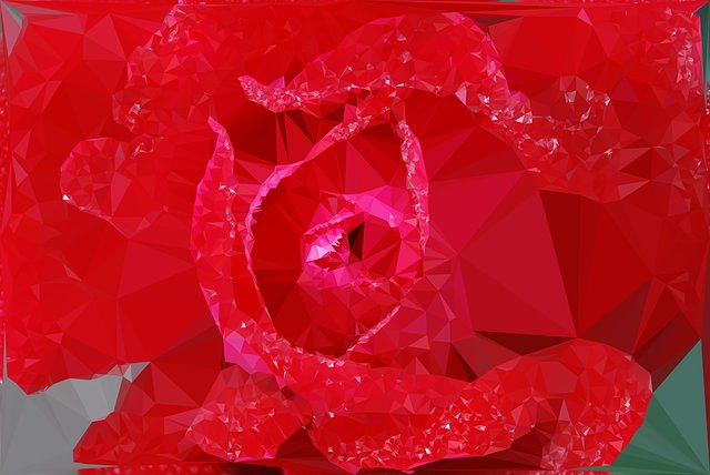 Free download Red Rose Polygon Art -  free illustration to be edited with GIMP free online image editor