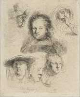 Free download Rembrandts Wife and Five Other Heads free photo or picture to be edited with GIMP online image editor