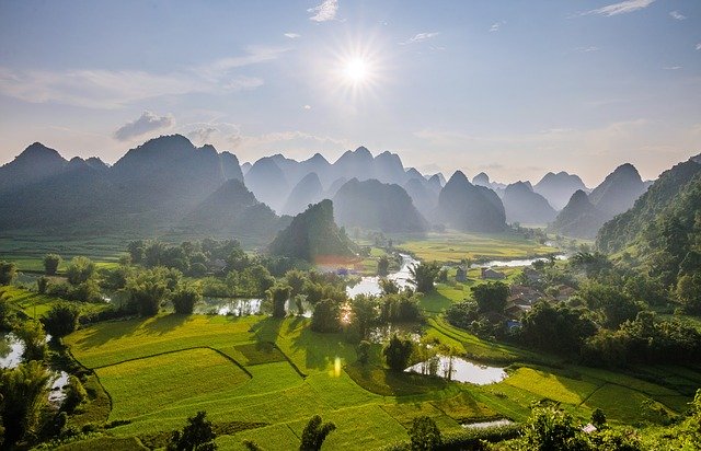 Free download rice fields sunset trungkhanh free picture to be edited with GIMP free online image editor