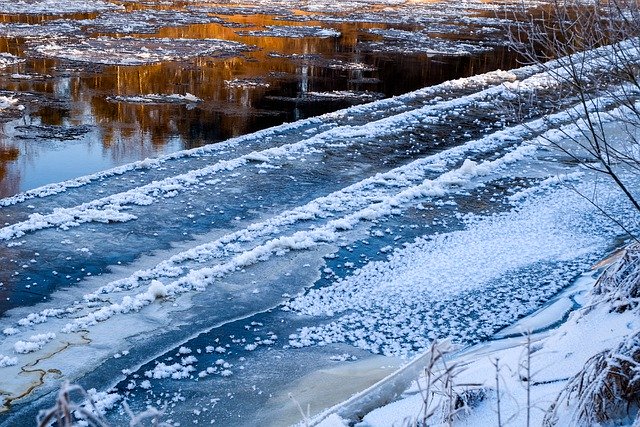 Free download river ice freezing freeze up free picture to be edited with GIMP free online image editor