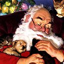 Santa Claus with small Puppies and Cats <333  screen for extension Chrome web store in OffiDocs Chromium