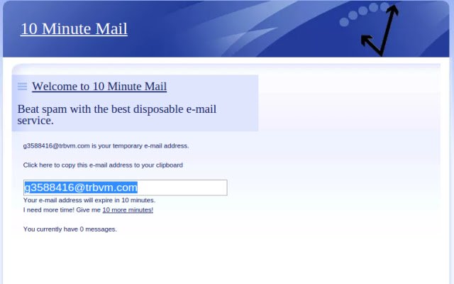 10 Minute Mail Extender  from Chrome web store to be run with OffiDocs Chromium online