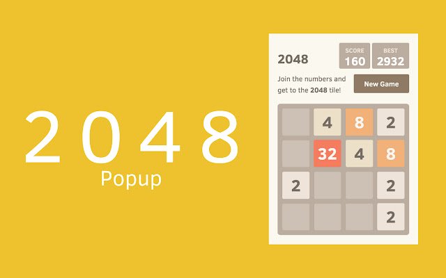 2048 Popup  from Chrome web store to be run with OffiDocs Chromium online