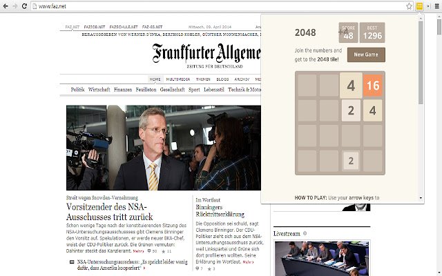 2048 (To Go) in Google Chrome  from Chrome web store to be run with OffiDocs Chromium online